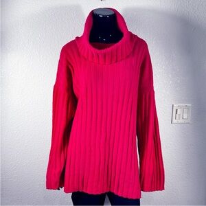 St. John Sportswear Women's Oversized Knit Sweater Dark Rose Sz M